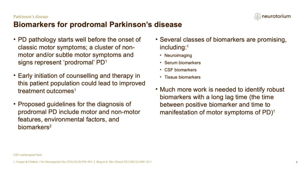 Biomarkers for prodromal Parkinson’s disease